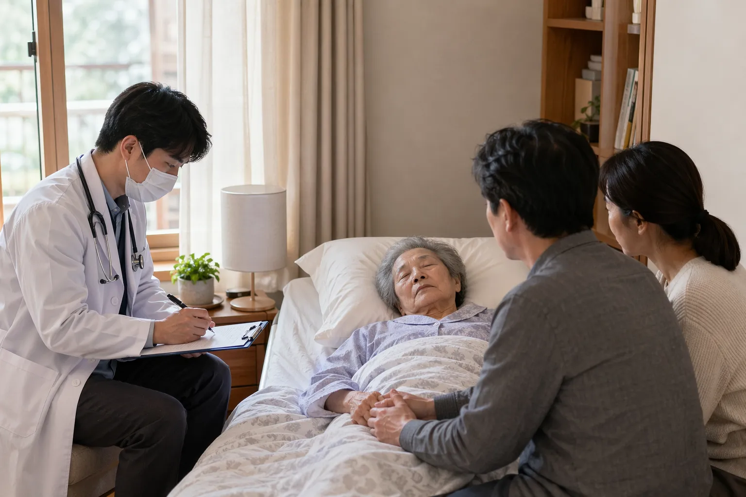 [재택 임종, 사망진단서, 방문의료] 기사 영향과 배경을 설명하는 이미지 - 재택 임종을 제도화하려는 시도는 여러 지자체에서 논의돼 왔지만, 실제로는 의료 인력의 상주·대응 체계와 사망 확인 및 진단에 관한 절차가 관건이.....