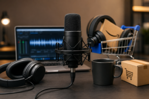 [팟캐스트, 아마존 오디오, 스튜디오 마이크] 기사 대표 이미지 - 아마존, 팟캐스트를 ‘콘텐츠+커머스’로 재편…Wondery 축소·Audible 통합 흐름 속 신규 수익모델 공개