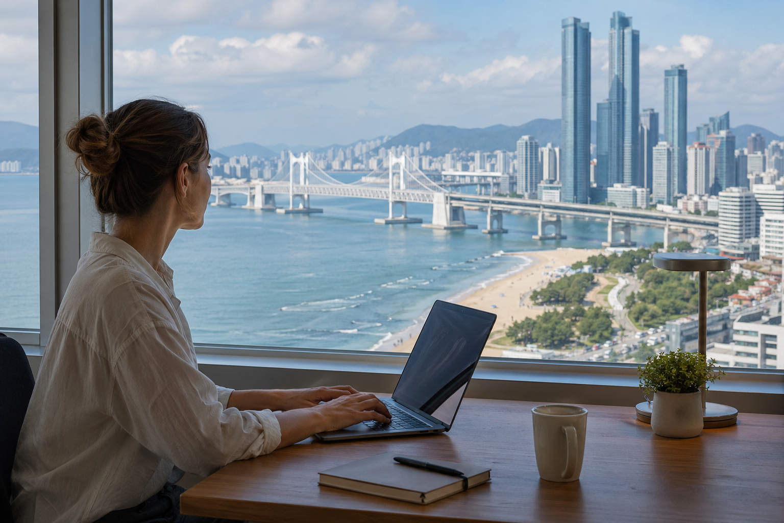 워케이션 부산 기사 핵심 맥락을 보여주는 이미지 - 워케이션은 코로나19 이후 확산된 유연근무와 원격근무 문화, 그리고 업무 일정과 휴가를 결합하려는 소비 트렌드와 맞물려 빠르게 성장해 왔다. 특...