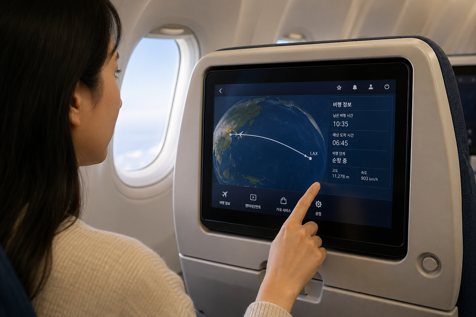 기내 엔터테인먼트 기사 영향과 배경을 설명하는 이미지 - 에어프레미아의 IFE 기반 비행정보 제공은 이런 흐름과 맞닿아 있다. 항공권 가격, 좌석 수용력, 공항 처리량 같은 요소가 여행 선택에 영향을...